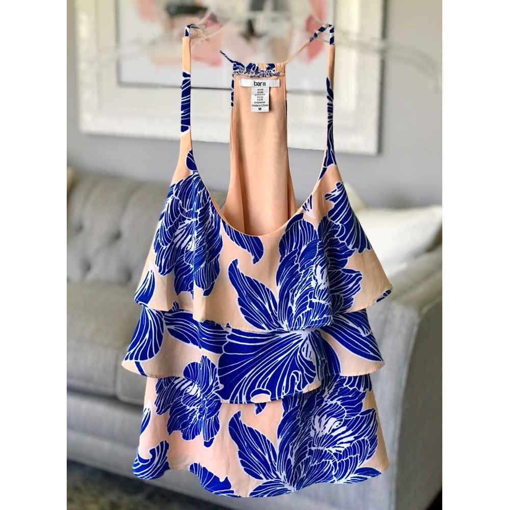 Bar III | Ruffled Floral Tank | Medium